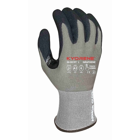 Kyorene Coated Gloves W/ Reinforced Thumb Crotch, HCT MicroFoam Nitrile Palm, Gray/Black, M 12 PK 00-001RT (M)